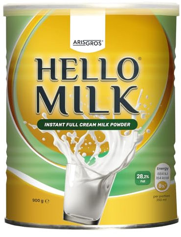 HELLO MILK 900g (Arisgros) - Lait en poudre entier instantané (Instant Full Cream Milk Powder) min. 28% de matières grasses