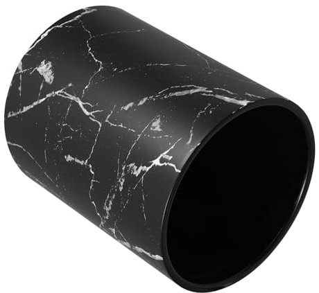 KOMBIUDA Marmorierter Mülleimer Runder Abfallbehälter Material Für Küche Wohnzimmer Schlafzimmer Leicht Zu Reinigen