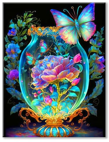 77iiAii Diamond Painting Groß 40 X 50 cm, Diamond Painting Erwachsene, 5d Diamant Painting Bilder Schmetterling für Geschenk Wohnzimmer und Schlafzimmer Wanddeko