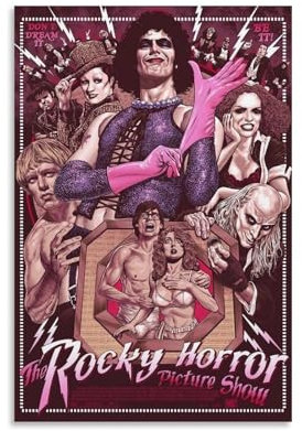 Mensise Filmposter The Rocky Horror, Musikposter für Zimmer, ästhetische Leinwand, Wandkunst, Schlafzimmerdekoration, 30 x 45 cm