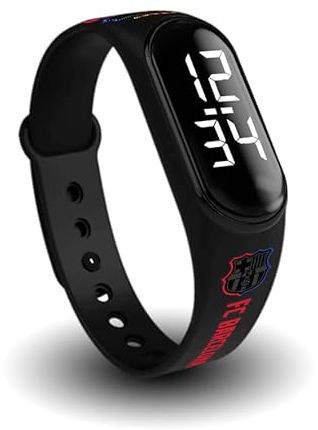 FIT & FUN Digitaluhr mit offiziellem FC Barcelona-Armband, wasserdicht, Sportuhr mit Kalenderfunktionen, offizielles Barça-Design, 2. Ausrüstung FCB – Saison 24/25, Modern