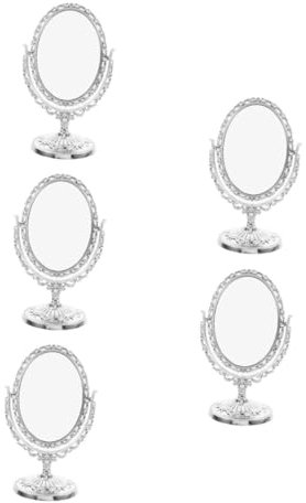 Alipis 5 Pièces Miroir De Bureau Miroir De Vintage Petit Miroir sur Pied Miroir Pivotant Miroir De Pivotant Petit Miroir pour Bureau Un Verre Silver