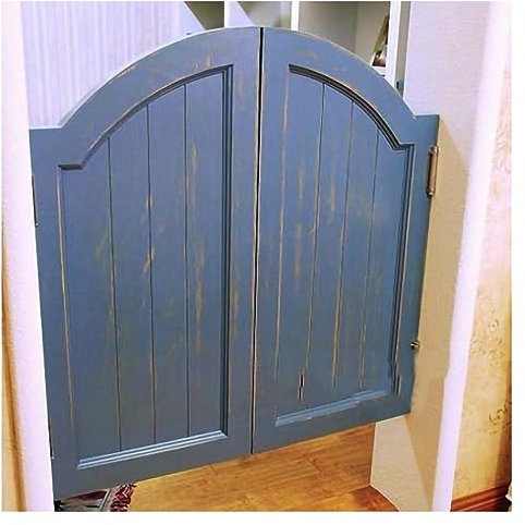 Schwingende Café-Türen, 119,4 x 88,9 cm, massives Kiefernholz, mit Lamellen, für Innenräume, 1 Paar mit Scharnieren, 3,4 cm dick, ideal für Heimdekoration