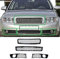 Waben- Gitter- Kühler- Sport- Front- Rippen- Grill für Stoßstange unten mit Lüftungsgittern Links Rechts Set Schwarz Glanz 4-teilig Kompatibel mit A4 B6