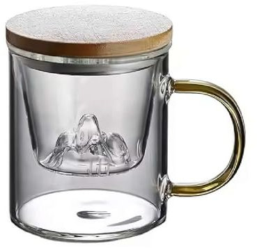 Taza de té de vidrio con infusor y tapa, taza de té de vidrio de 350 ml con colador, tazas de té transparentes con filtro de té, taza de té de borosili resistente al calor, tazas de vidrio para