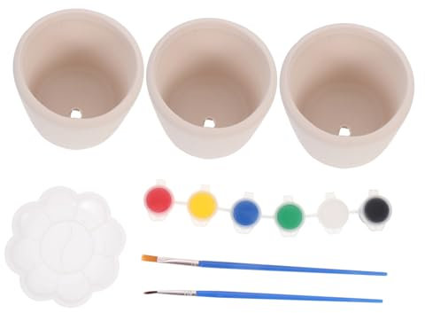DIYEAH DIY Blank Ceramic Vase Boy Girl Painting Flower Pot Plant Pottery Kit for Boys and Girls Plant Pot Paint