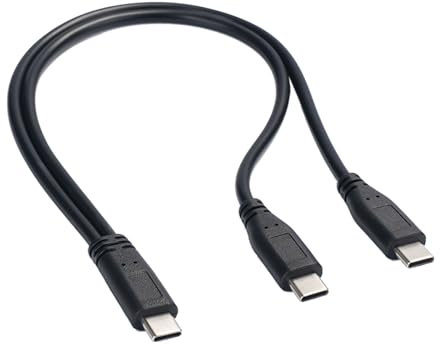 Uitndvyte USB C To Two Type C Splitter Charging Cable 30cm 11.8inch For Multiple Electronics Devices Charging Cable