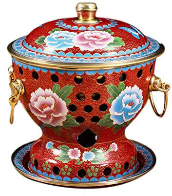 FUYAO Chinesischer Cloisonne-Hot Pot, Kleiner Kupfertopf für eine Person, traditionelles altes Peking-Design, perfekt für gewerbliche Nutzung und Essen zu Hause