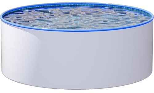 poolomio® Piscine ronde à paroi en acier Ø 400 x 120 cm | Piscine hors-sol pour jardin et terrasse | Piscine de jardin robuste avec gaine en acier galvanisé | Avec film de piscine mosaïque de 0,6 mm