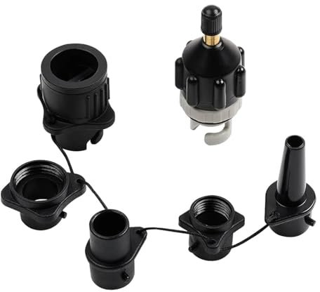 Paddle Board Pump Adapter Inflatable Boat SUP Air Pump Converter with 4 Valve Nozzles Universal Air Valve Adapter for Paddle Board Accessories Kayak Dinghy Rowing Boat Stand Up Paddleboarding