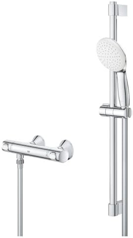 Grohe Grohtherm 500 Thermostatic Bar Shower Mixer1/2'' Kit Riser Rail and Shower Head 34806001