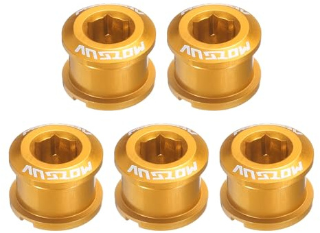 sourcing map Single Chain Ring Bolts Aluminum Alloy Bicycle Crankset Nuts Chainwheel Screw for Road Bike Mountain Bike