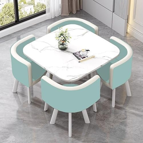 YKWLKJ 80x80 cm Esstisch mit 4 Stühlen, MDF-Tischplatte, Quadratisch Reception Konferenztisch für 4 Personen(DF-37)