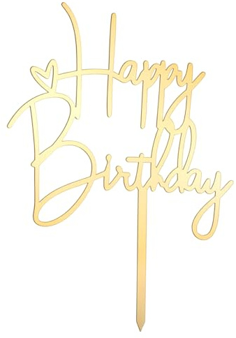 2pcs Happy Birthday Cake Toppers Gold Happy Birthday Cake Decorations Birthdays Decorations Birthdays Cakes Supplies for Celebrating Anniversary Party