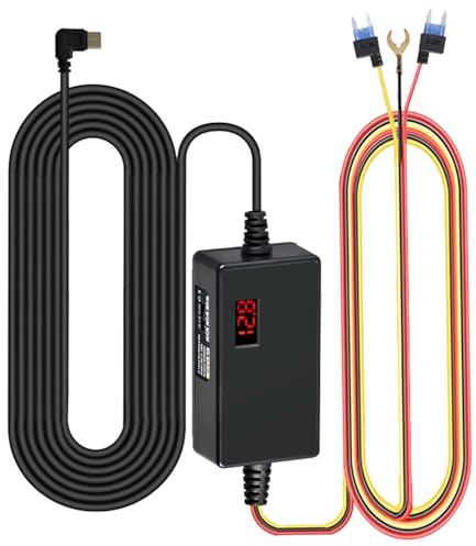 Hkfgdjdl Drei Kerne Spannungswandler Kabel Draht für Auto Parküberwachungssysteme Auto mit LED-Anzeige & 5V Ausgang