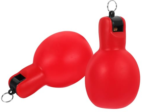 MUELODSIC Sifflets de Survie à Main en PVC Rouge Lot de 2, Sifflet Portable à Pression, Signal d'urgence pour Camping, Randonnée et Situations d'urgence en Extérieur