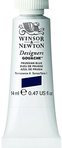 Winsor & Newton Designers Gouache - Peinture Gouache pour le Dessin, L'illustration, le Design - Aquarelle Opaque, Tube de 14ml, Couleur Bleu De Prusse