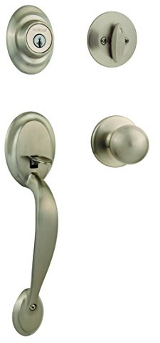 Kwikset 96870-090 Dakota Einzylinder-Griffe mit Poloknauf mit SmartKey in satiniertem Nickel (Metall)
