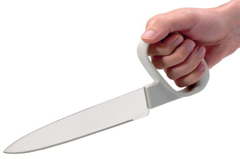 Homecraft Reflex Chef's Knife, Carving Utensils with Finger Contours and Secure Grip for Meal Prep, 5 Inch Blade with Scalloped Edge, Assistive Cutting Knives with Sturdy Handle for Elderly