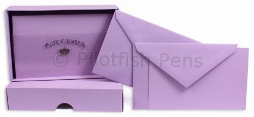 Crown Mill DIN Lang Korrespondenzkarten Farben, Schreiben &Briefumschläge 25 StüCk-Lavender. 9,5 x 14,5 cm