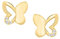 My Gold Mädchen Kinder Ohrringe Gold 333 Schmetterling Echtes Gelbgold (8 Karat) Zirkonia Stecker Ohrstecker 6mm x 7mm Sweet Butterfly V0010827