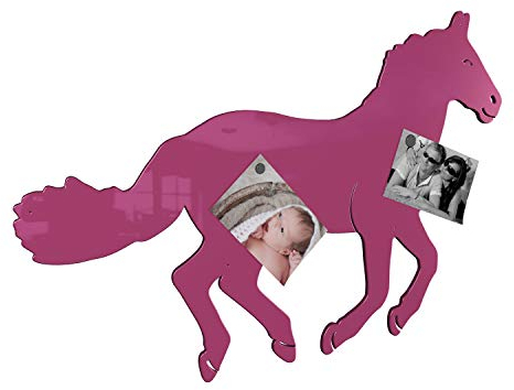 Colours-Manufaktur Magnetwand Hochglanz pulverbeschichtet *Made IN Germany* viele Verschiedene Motive, Größen und Farben (Pferd (87 x 54 cm), RAL 4010 telemagenta [wie pink rosa])