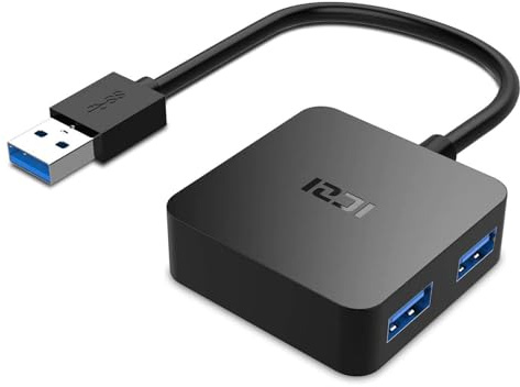 ICZI USB 3.0 Hub, 4-Port Date USB Splitter Adapter for MacBook, Mac Pro/Mini, iMac, Surface Pro, XPS, Laptop, Flash Drives, Mobile HDD