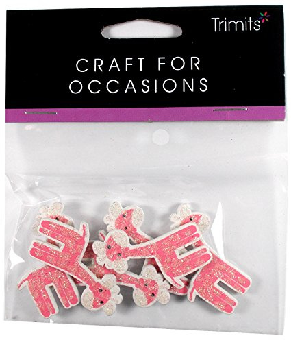 Baby Giraffe Pink Self Adhesive Card Toppers Craft Embellishment