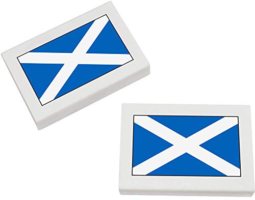 Azeeda 2 x 'Scottish Flag' Erasers/Rubbers (ER00020505) | 45mm Pencil Erasers for School, Office, Drawing and Stationery Gifts