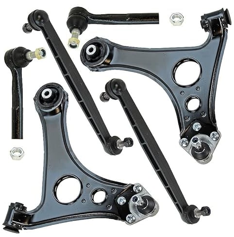BESTPRICE 2x Querlenker Vorderachse vorne unten links & rechts, 2x Koppelstange vorne, 2x Spurstangenkopf, Kompatibel mit OPEL ASTRA H (A04)(L70), ZAFIRA FAMILY B (A05)