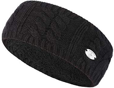 AnJuHoPa Strick Stirnband cabel Knit Kopfband Ohrenschutz Haarband mit langem Fleece Futter für kalte Wintertage