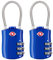 [2 Pack] Serrures à bagages TSA, Diyife cadenas de sécurité à 3 chiffres, cadenas à combinaison, code de verrouillage pour les valises de voyage valise sac de bagages etc. -Bleu