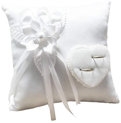 1 stück Hochzeit Ringkissen Romantische Stilvolle Weiße Quadratische Herzförmigen Ring Halter Kissen Hochzeit Liefert