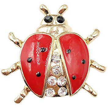 Ogquaton 1X Broche Coccinelle Rouge Diamant Épingle Broche émail Broche Bijoux Corsage Bouton Robe Écharpe Châle Clip Sac Ornement Pratique et Populaire