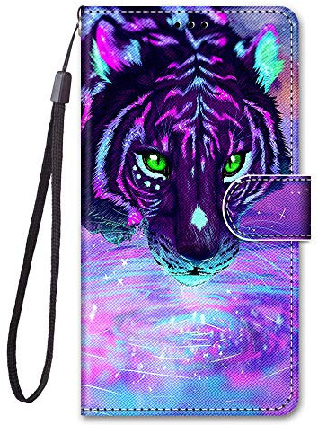Thoankj Samsung Galaxy J3 2017 Case Flip Shockproof Animal Art Notebook Wallet Covers with Magnetic Stand Card Holder Slot Slim Folio Silicone Bumper Protective Phone Case for Samsung Galaxy J3 Tiger