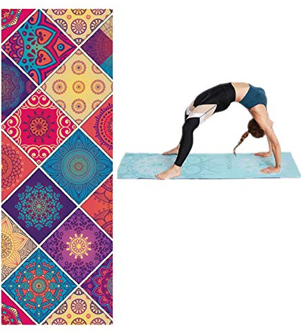 zhppac Yogatuch rutschfest Yogatuch Yogamatte Schweißtuch Übungsmatte Handtuch Matte Handtuch für die Übung Rutschfestes Yogatuch Heißes Yoga Handtuch 6,-