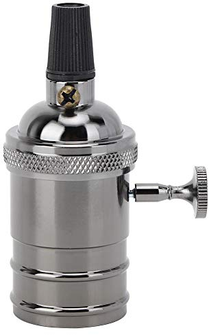 E27 Portalampada Edison in stile retrò con interruttore, sostituzione del portalampada, presa per lampada a sospensione industriale vintage(nero)