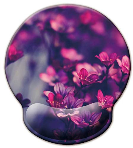 Jahosin Tappetino per mouse con supporto per il polso, ergonomico in memory foam, base in gomma antiscivolo per computer e ufficio 25x23 redflower