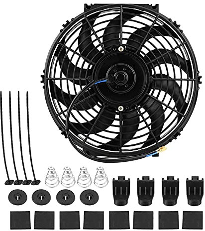 Ventilador de enfriamiento de disipación de automóvil universal, ventilador de enfriamiento de motor de motor de automóvil, ventilador de motor eléctrico de 30 cm y 12 pulgadas, delgado, delgado, de e