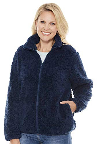 Chums Ladies Fleece Jacket Supersoft with Full Zip & Funnel Neck Navy 18