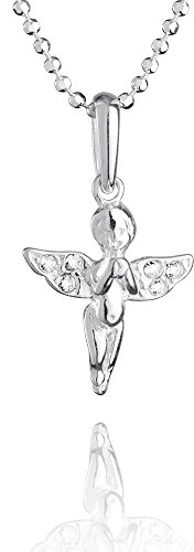 Versilberte Schutzengel-Halskette Mit Verstellbarer Kugelkette 925