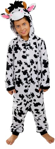 Funidelia Disfraz de vaca onesie para niño y niña, Animales, Granja - Traje para niños para fiestas, Carnaval y Halloween, Talla 10-12 años