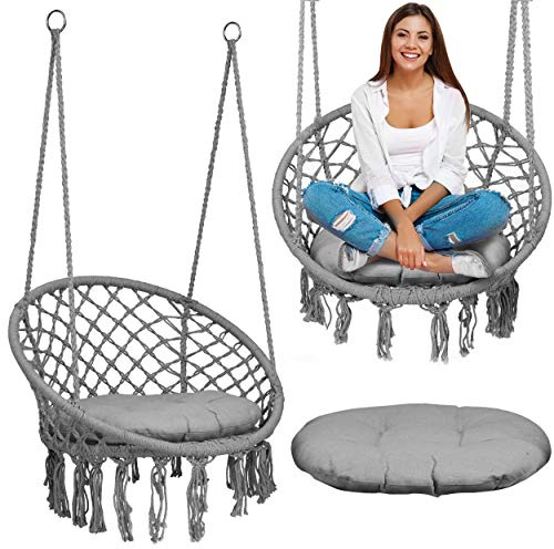 Sofotel Hängesessel Gartenschaukel Boho mit Kissen Sosessel