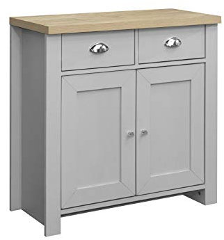 Birlea Highgate 2 Door 2 Drawer Sideboard Grey & Oak Effect