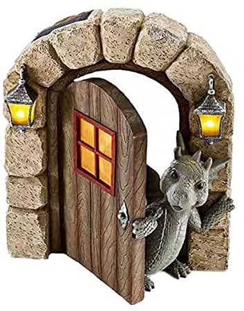 Hilai Figuren Garten,Garten Ornamente, Gartenstatue, Harz Dinosaurier Ornamente Garten Meditierte Drachen Skulptur Wandmontage Kunst Statue Style22 Outdoor-Hof Dekoration Garten Harzstatue