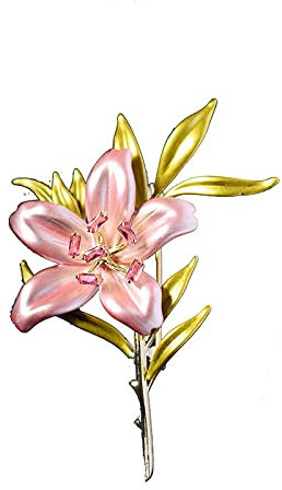 Brosche 2 Stück Tropfendes Öl Zirkon Lilie Brosche Emaille Pin Frische Blume Corsage Accessoires Frauen Rosa