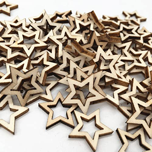 ysister Stelle in Legno,100 Pezzi,Mini Fette di Stelle Legno,3cm Stelle Legno Fette Naturale,Stelle Legno Decorative,per La Decorazioni Natalizie,da Tavolo,Decorazione da spargimento
