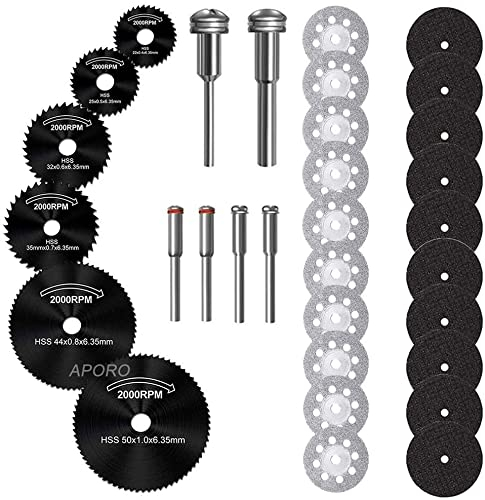 shengbenhao Kreissägeblatt-Set für Multifunktionswerkzeuge für Rotationswerkzeug, Kreissägestahlklingen mit 1/8 Zoll Pleuel geeignet für Holz, Kunststoff, Stein und Metall