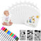 Aohcae 12 Stück Lätzchen zum Bemalen Set, Lätzchen Bemalen Babyparty 12 Textilstiften und 3 Malen Schablonen Baby Shower Spiele für Babyshower Party Junge Mädchen
