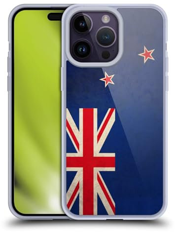 Head Case Designs New Zealand Te haki o Aotearoa Maori Banderas Vintage Caso Funda de Gel Suave Compatible con Apple iPhone 14 Pro MAX